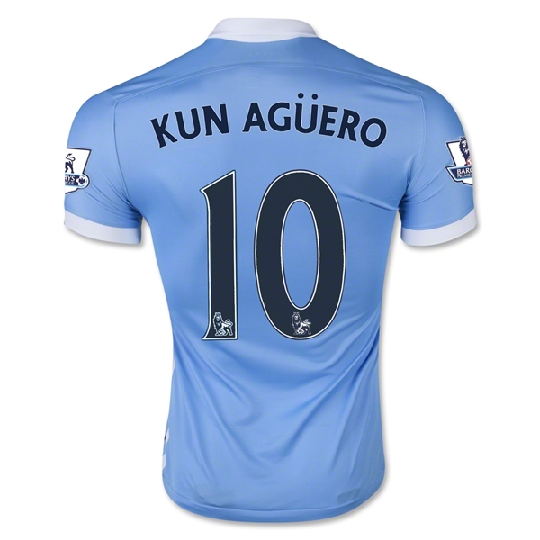 Manchester City 2015-16 KUN AGUERO #10 Home Soccer Jersey